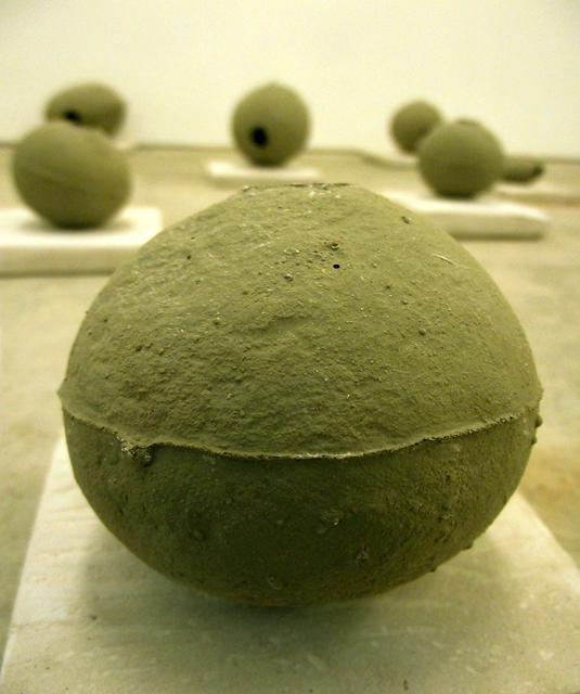 How to make a river speak? detail Caroline Inckle 2013 Natural clay and chalk powder.